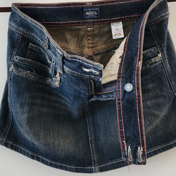 Von Dutch Vintage Y2K Designer Jean Denim Mini Skirt RARE NWOT EUC - Picture 3 of 8